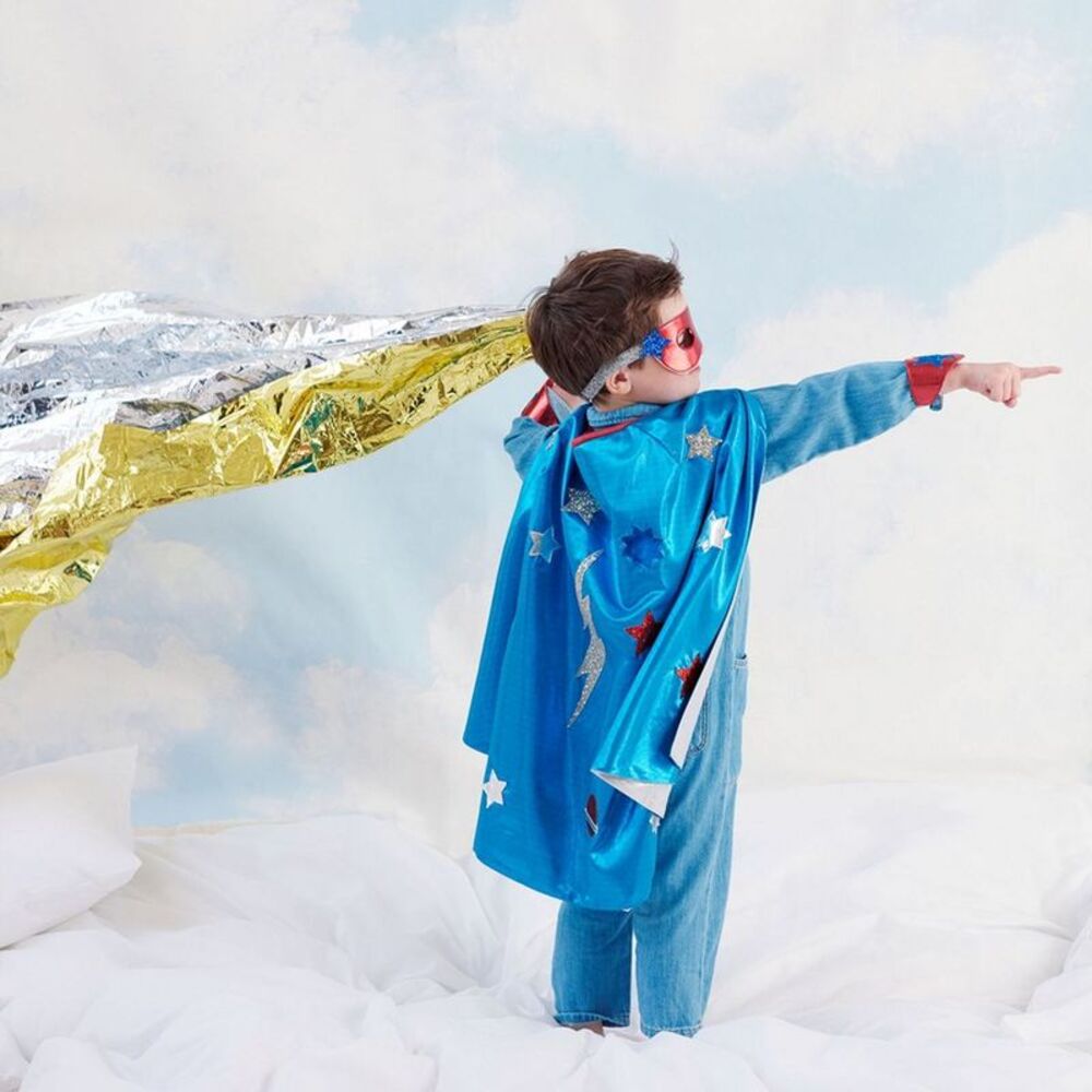 Meri Meri -  Blue Superhero Costume 3-6 Years (Pack o Blue
